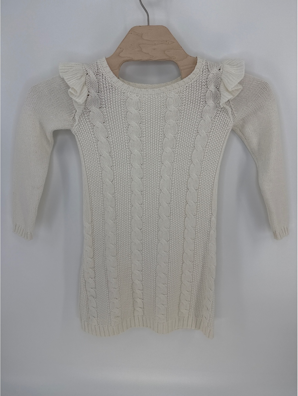 Carter's Kid Girls Ivory Cable Knit Sweater Dress Size 8